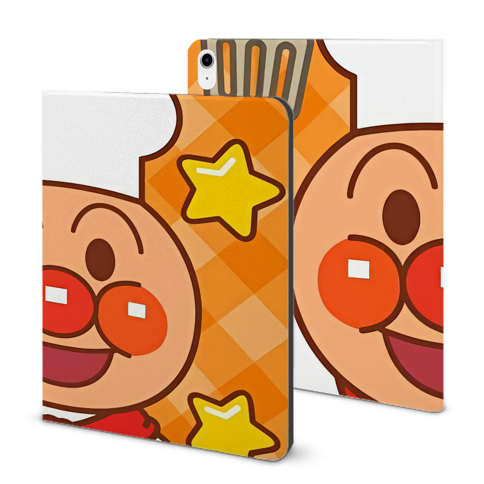（画像用） アンパンマン Anpanman IPad ケース ブック型 PUレザー TPU 耐衝撃 軽量 薄型 ペン収納なし 全面保護 IPad 各モデル対応